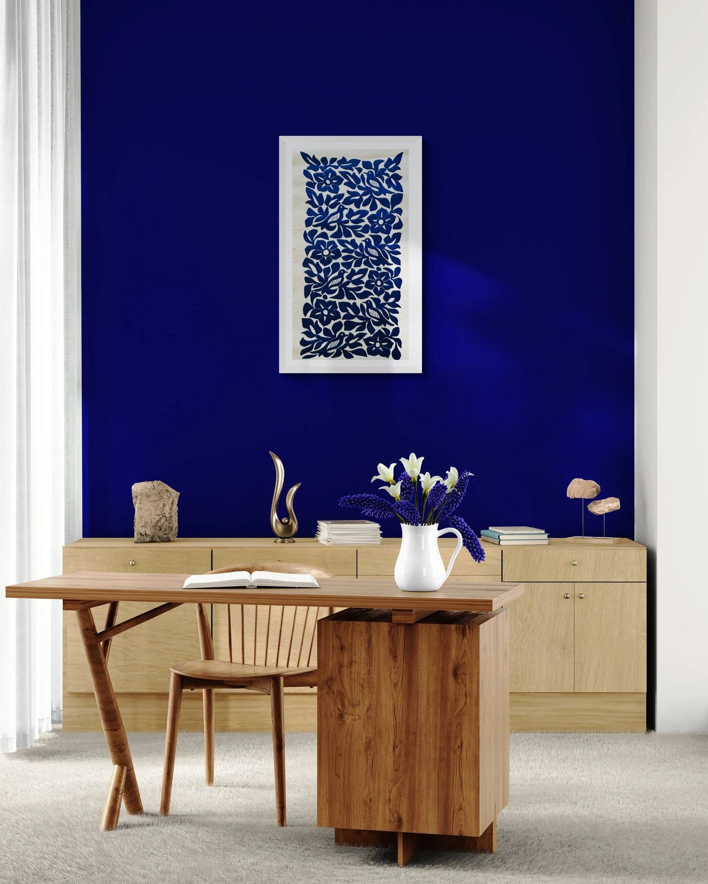 Mexican hand embroidered Wall Art, 32 x 16” Oaxacan Unique Piece