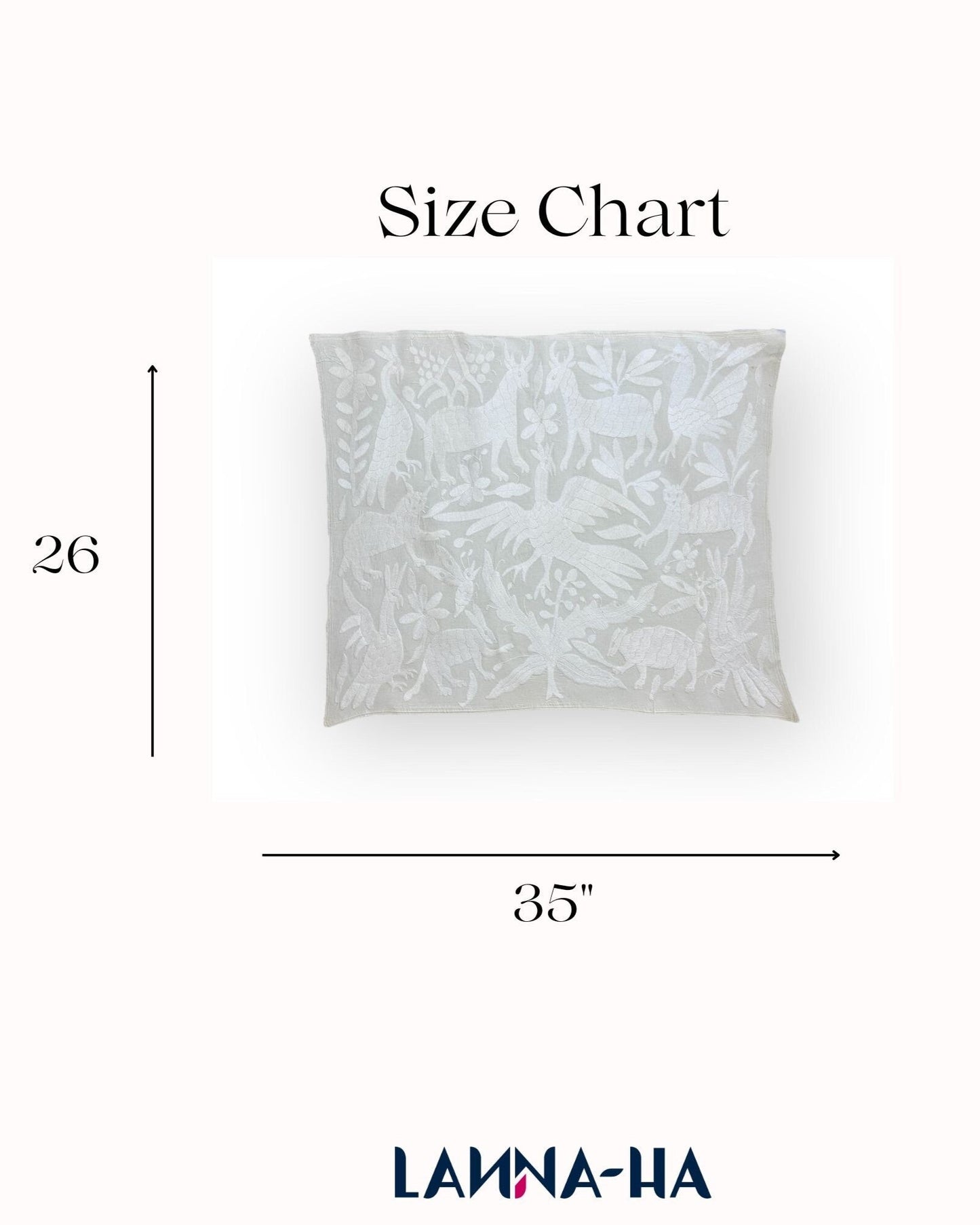 Hand-Embroidered Otomi Wall Art – White & Ivory Boho Decor 26" x 35"
