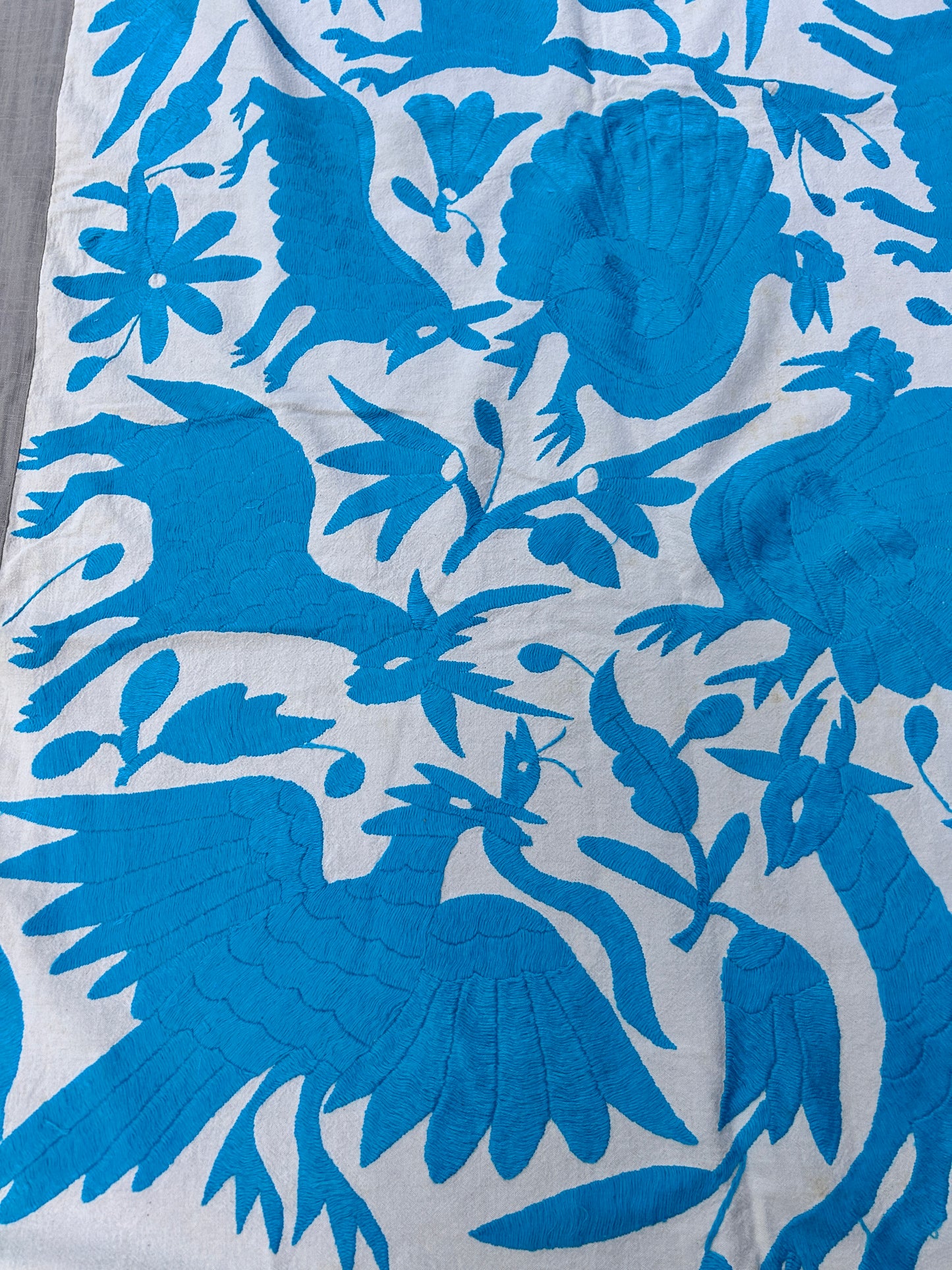 Handmade Mexican Otomi Embroidered Bedding or Tablecloth– Cian & Ivory (84"x85")