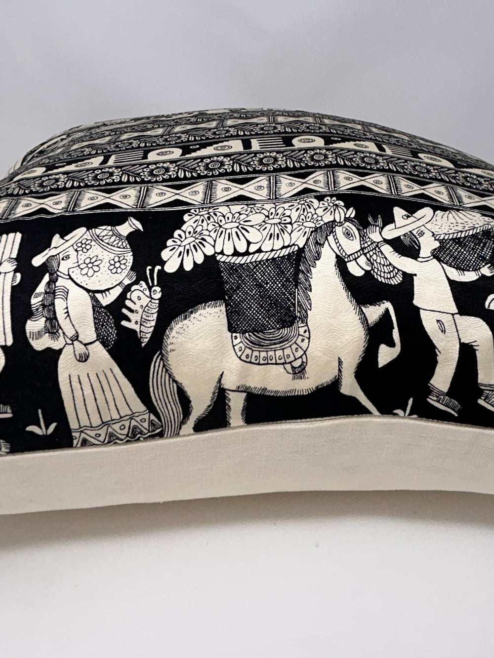 Funda de almohada de lino de seda con pompones | Cojín decorativo de lujo | Incluye relleno de almohada