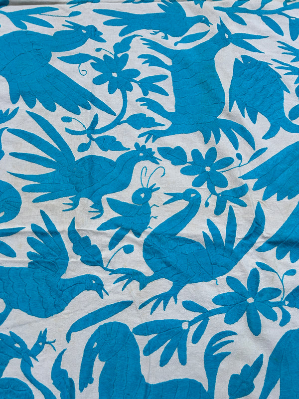 Handmade Mexican Otomi Embroidered Bedding or Tablecloth– Cian & Ivory (84"x85")