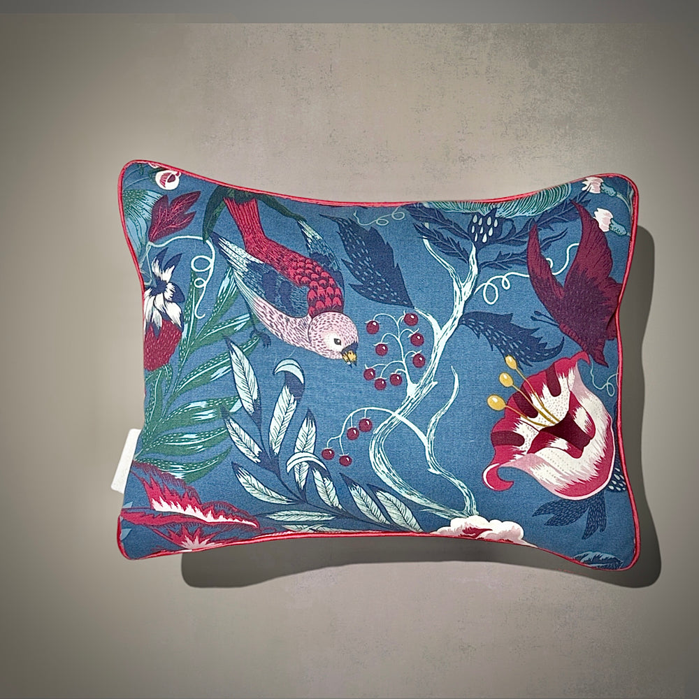 Funda de almohada otomí bordada a mano | Decoración textil mexicana | Cojín de lujo bohemio | Rojo y Verde | 13x18"