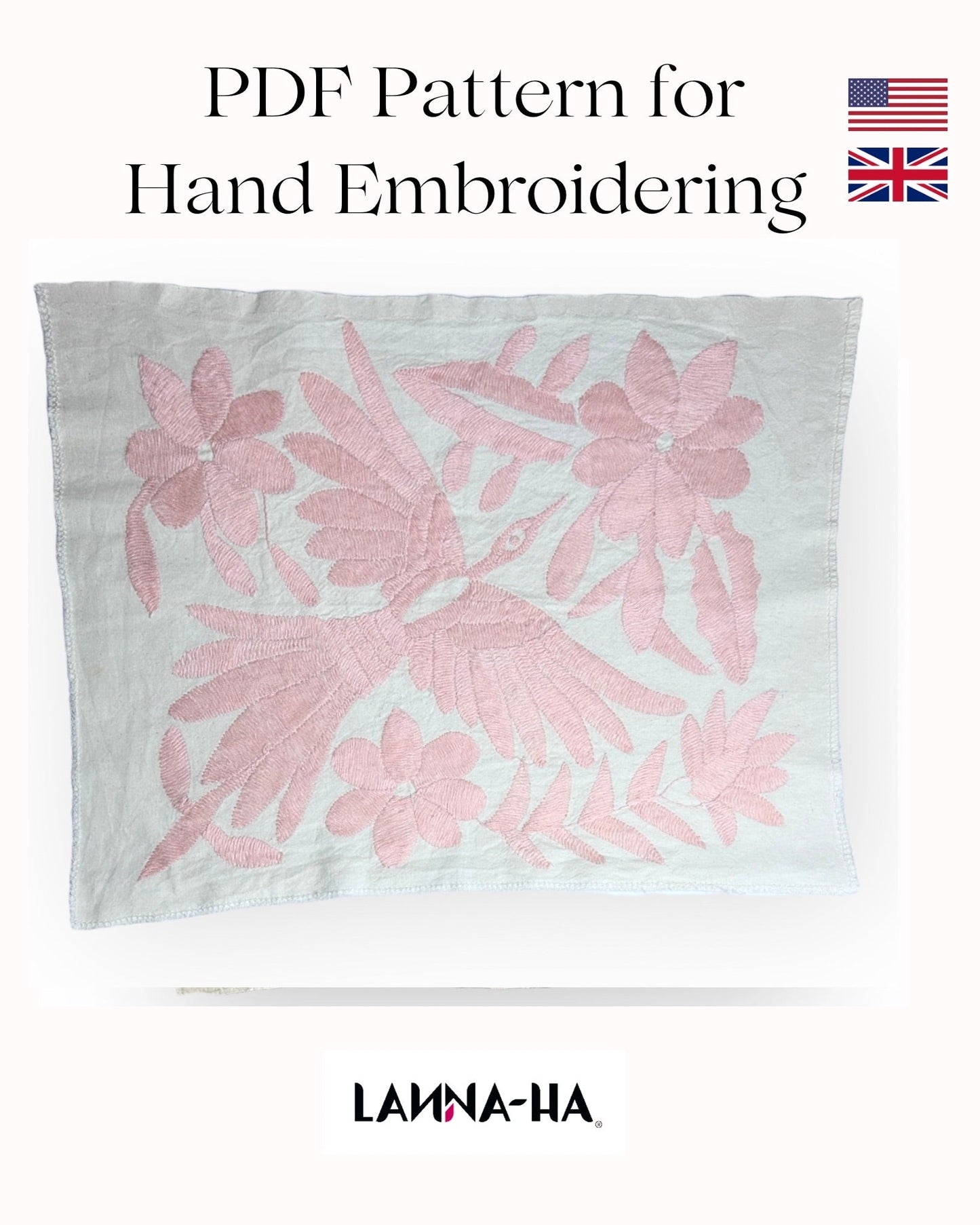 Otomi Hand Embroidery Pattern – DIY Bird and flower Design PDF