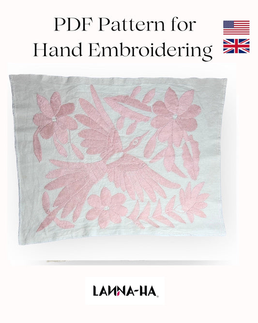 Otomi Hand Embroidery Pattern – DIY Bird and flower Design PDF