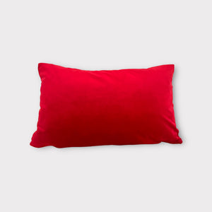 Floral Cross-Stitch Pillow Cover – Ivory & Red Velvet 9.5" x 12"