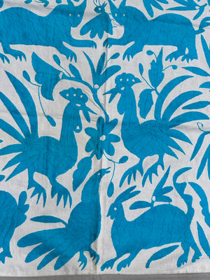 Handmade Mexican Otomi Embroidered Bedding or Tablecloth– Cian & Ivory (84"x85")