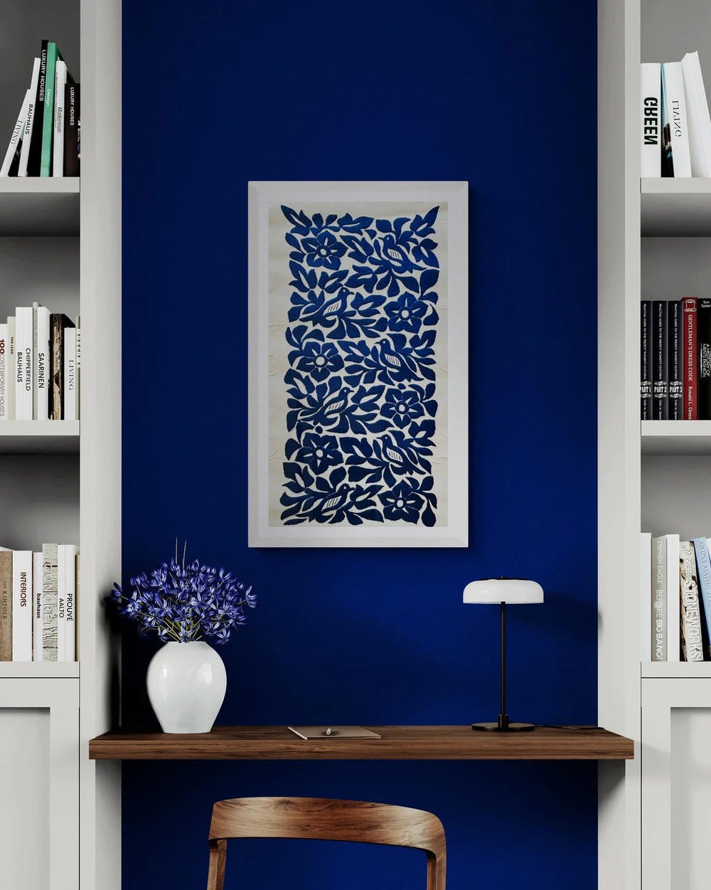 Arte de pared bordado a mano mexicano, 81 x 41 cm, pieza única oaxaqueña