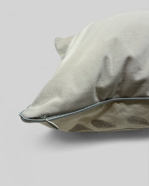 Handembroidered Otomi Pillow Cover – Silver & White 23"x23"