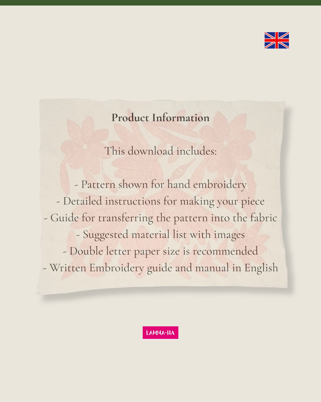 Otomí Embroidery Pattern – Bird & Flower Design (PDF Download) | Mexican Embroidery