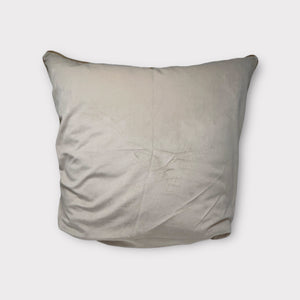 Otomí Hand Embroidered Pillow 23"x23" – Ochre embroidery & Ivory | Handmade Mexican Textile Decor