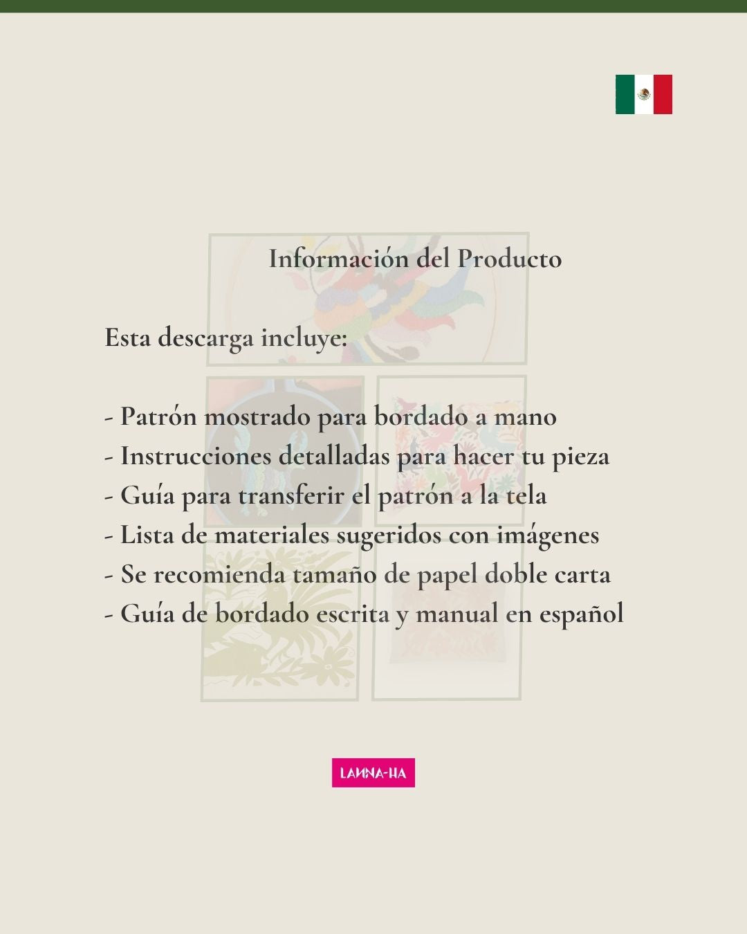 Patrón de Bordado Otomí a Mano – Diseños en PDF, PAQUETE para Bricolaje