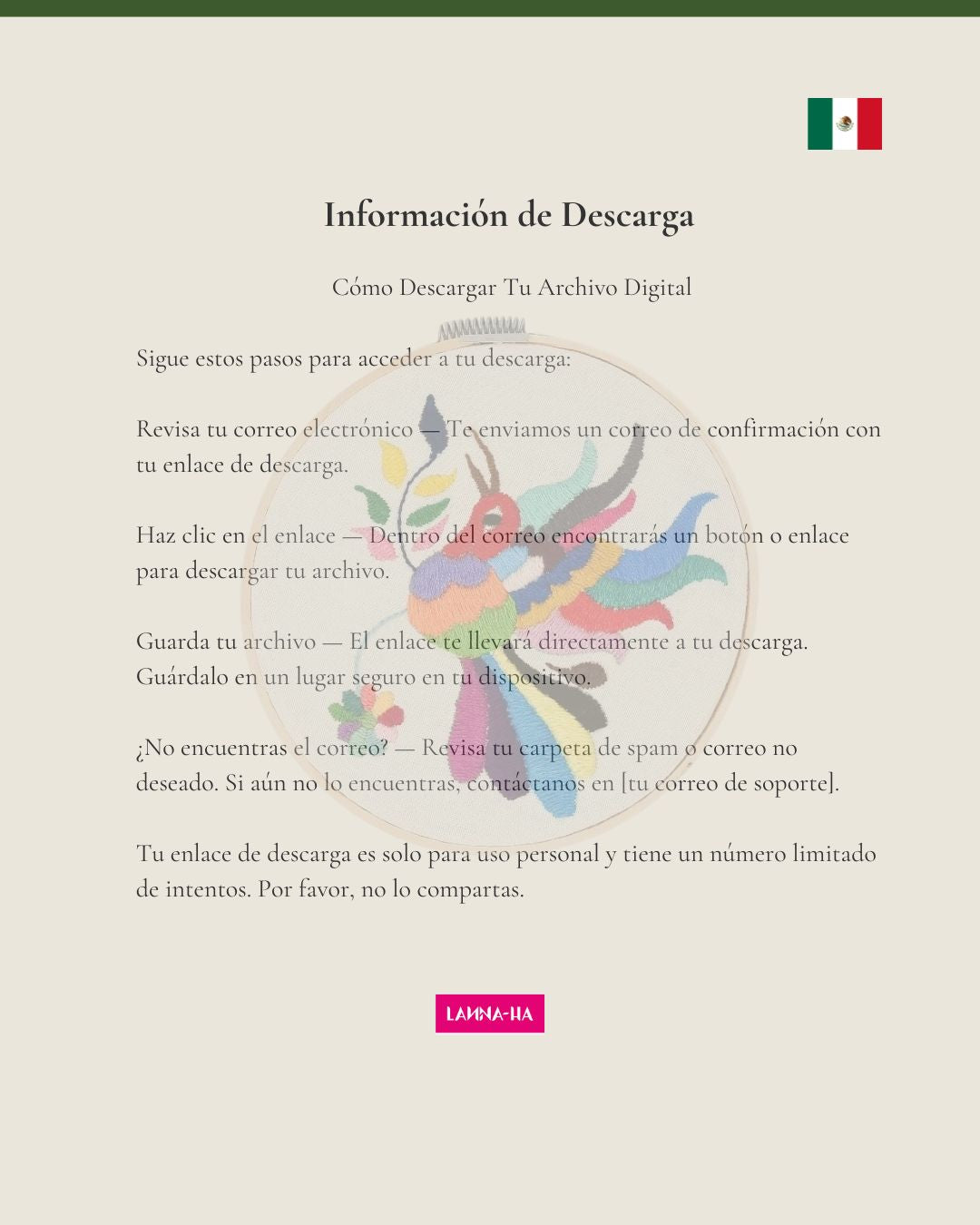 Patrón de Colibrí | Bordado Otomi – DIY Colibrí PDF | Versión español