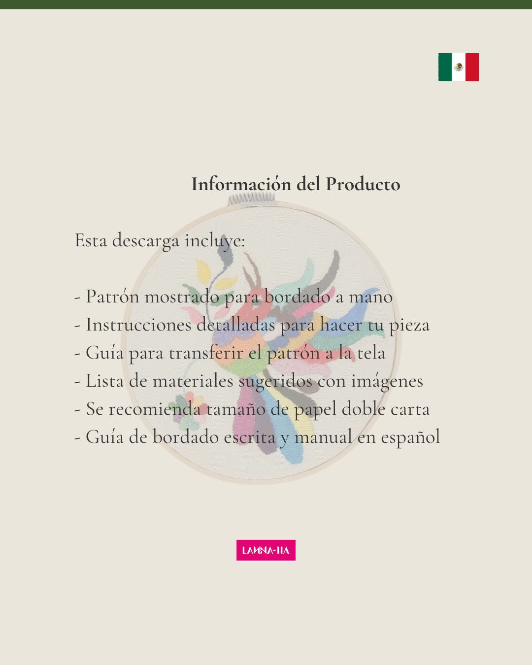 Patrón de Colibrí | Bordado Otomi – DIY Colibrí PDF | Versión español
