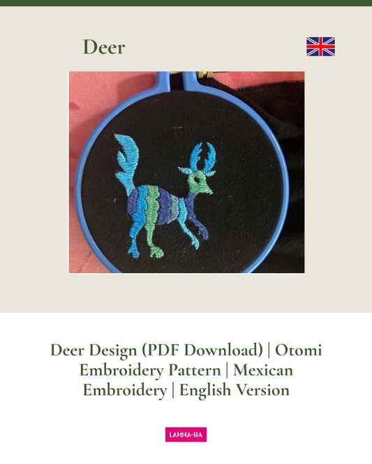 Deer PDF Download | Otomi Embroidery Pattern