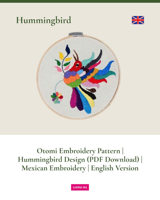 Patrón de Bordado a Mano Otomí – Diseños de Colibríes DIY PDF