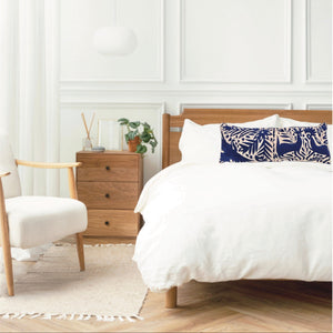 Otomi Embroidery XL Lumbar Pillow | Royal Blue & White | Pillow Insert included