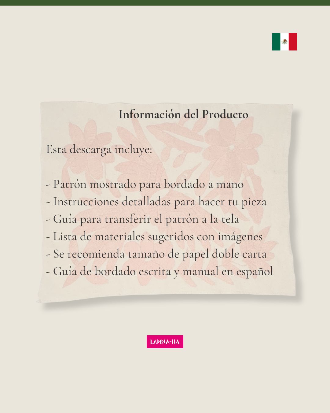 Pajaro y Flores | Patrón de Bordado Mexicano | Descarga PDF | Versión Español