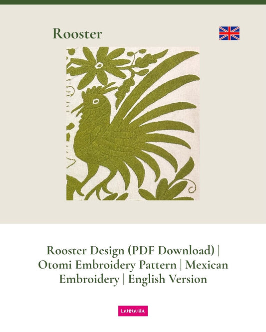 Patrón de bordado otomi de gallo – Descarga en PDF