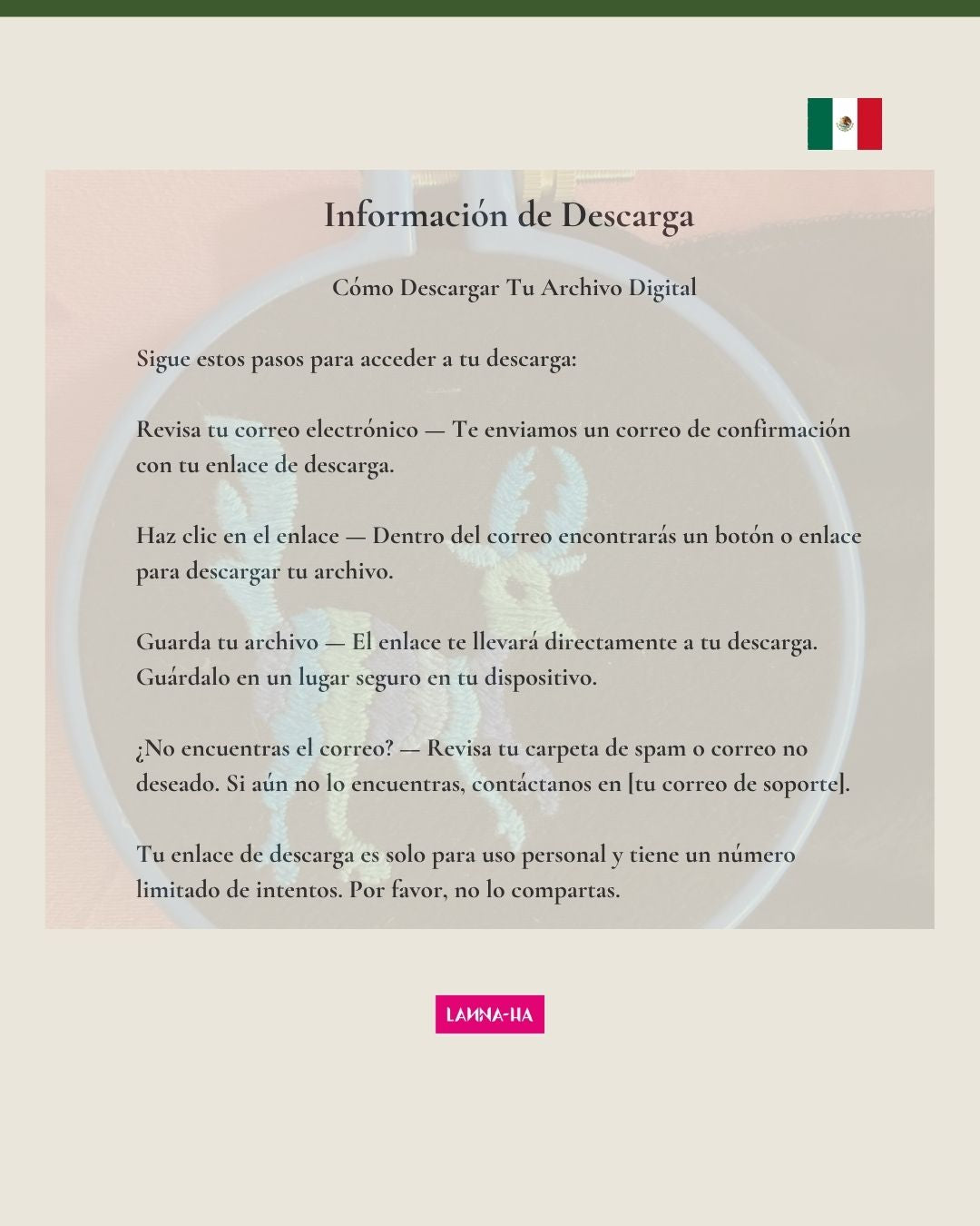 Venado en Patrón de Bordado Mexicano | Descarga PDF | Versión español