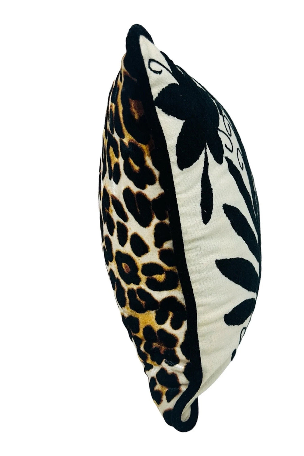Funda de almohada otomí bordada a mano | Decoración textil mexicana | Negro y marfil | 33x45,7 cm | Cojín de lujo bohemio |