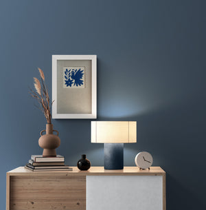 Framed Blue Otomi Emboridery | A collected textile piece for layered walls | One of a Kind | Blue Bird