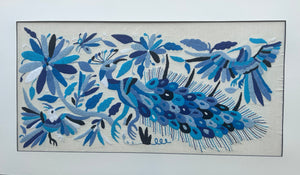 Mexican Tapestry Wall Art | Embroidered Wall Art | Otomi Embroidery Pattern | Lucky Peacock | Embroidered Wall Hanging from Tenango de Doria