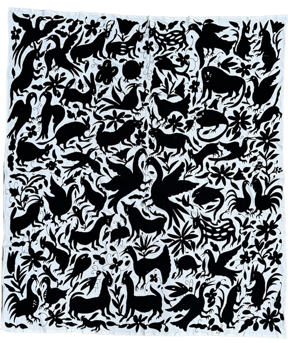 Mexican Tapestry Wall Art | Embroidered Tapestry Art | Boho embroidery | Every Otomi original in Dark Garden from Tenango de Doria