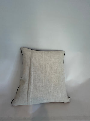 Otomi Hand Embroidered Pillow | Multicolor in Blue tones and linen backing | Handmade in Mexico | Pillow insert included