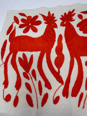 Boho Wall Art Small | Otomi Embroidery Pattern | Unique Art Gift | Custom Frame | Otomi Natalia Royal Orange from Tenango de Doria