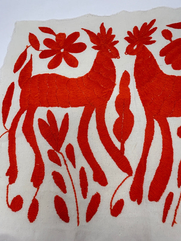 Boho Wall Art Small | Otomi Embroidery Pattern | Unique Art Gift | Custom Frame | Otomi Natalia Royal Orange from Tenango de Doria