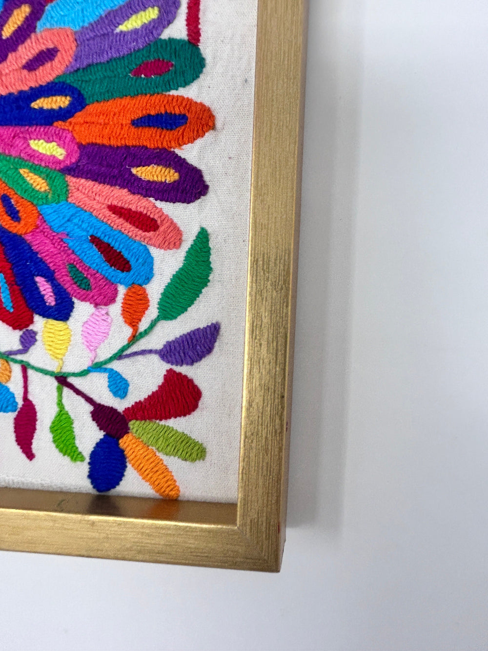 Framed Hand Embroidered Otomi Miniature | Mexican Textile Wall Art | Peacock Romance | Collector Edition | Unique Wall Decor