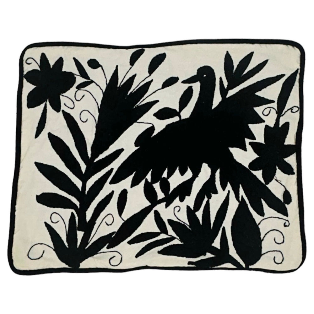 Mexican Folk Art Pillow | Boho Emboridery | Mexican Cushion, insert included | Otomi Dark dream and animal print from Tenango de Doria