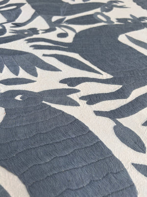 Mexican Tapestry Wall Art | Boho Embroidery | Otomi Gloria Grey dreams | Otomi embroidery pattern | Custom Embroidery Art | Tenango de Doria
