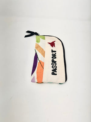 Passport Holder Personalized | Hand Embroidered Otomi Travel Case | Embroidered Zipper Pouch | Anniversary present for wife