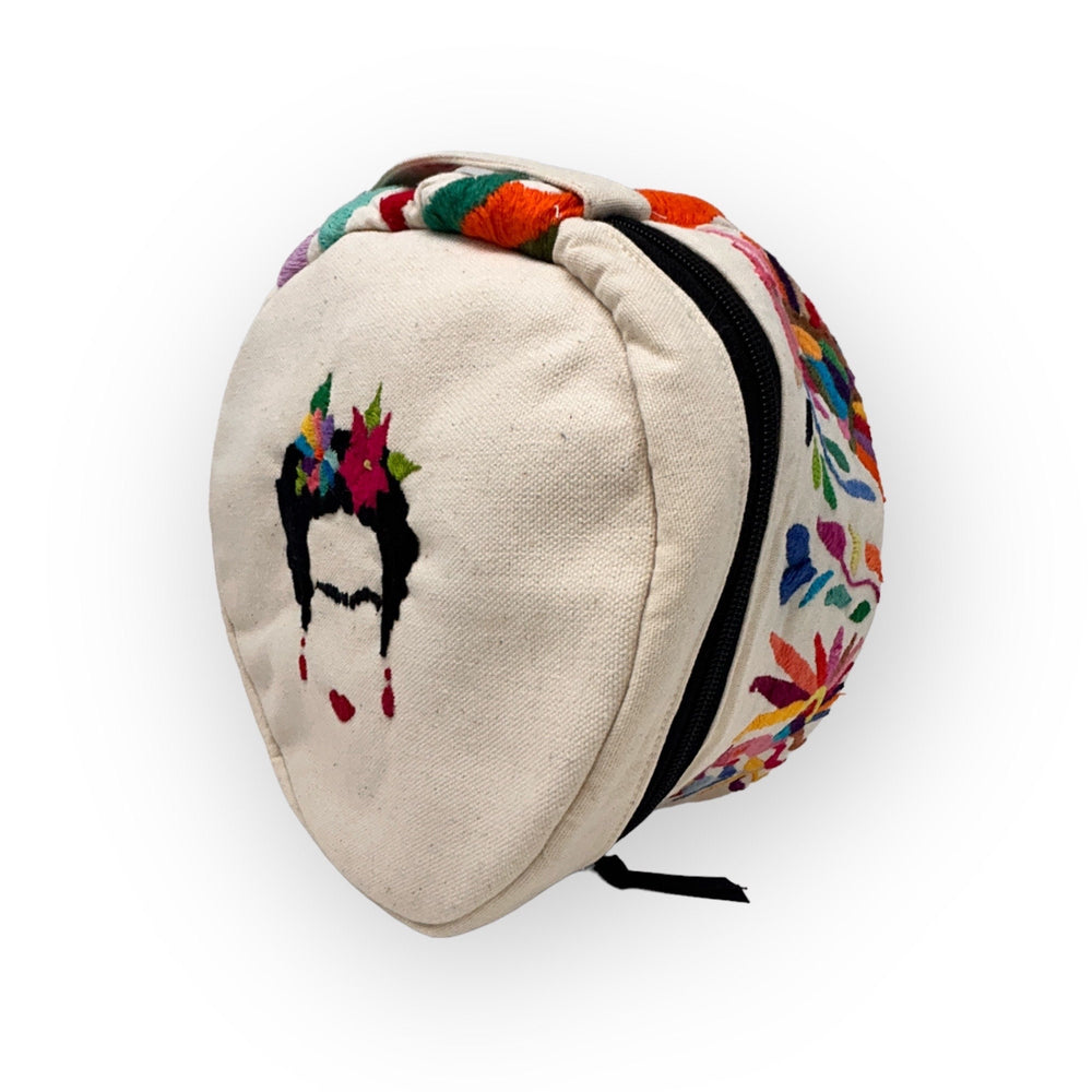 Travel Cosmetic bag | Embroidered Makeup Bag | Anniversary present for wife | Otomi & Frida Boho embroidery