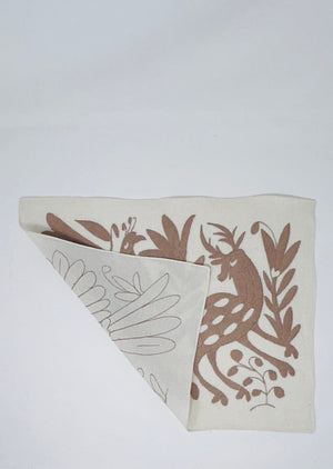 Boho Wall Art Small | Otomi Embroidery Pattern | Unique Art Gift | Custom Frame | Otomi Natalia Royal Tan from Tenango de Doria