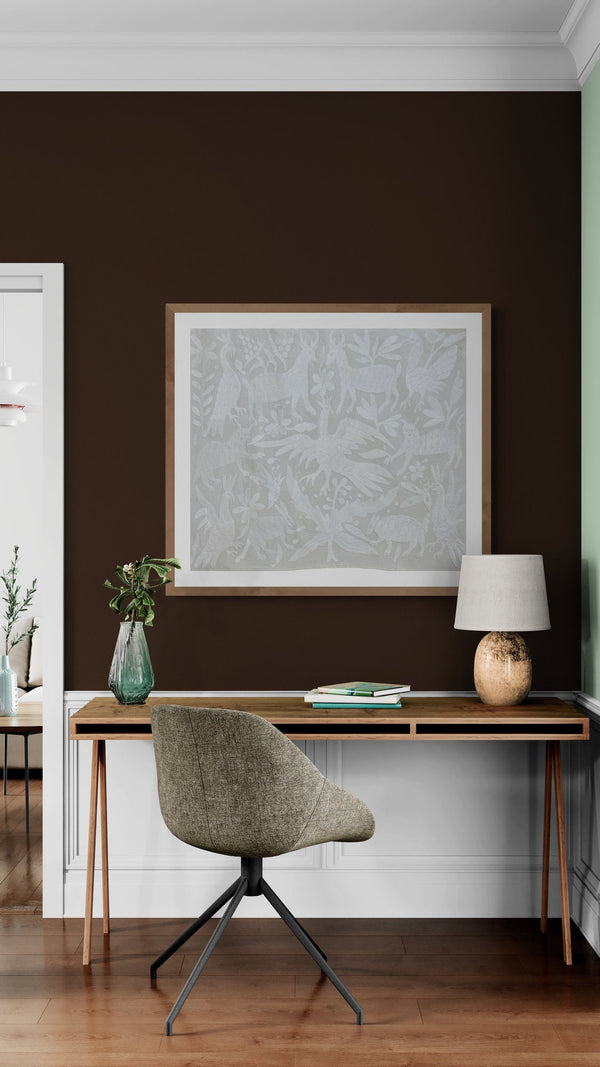 Otomi Embroidery Pattern | Boho Embroidery | Custom embroidery Art | Artistic Framing | Otomi White Garden from Tenango de Doria