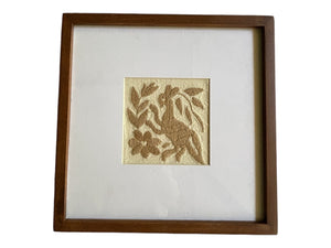 Framed Tan Otomi Emboridery | A collected textile piece for layered walls