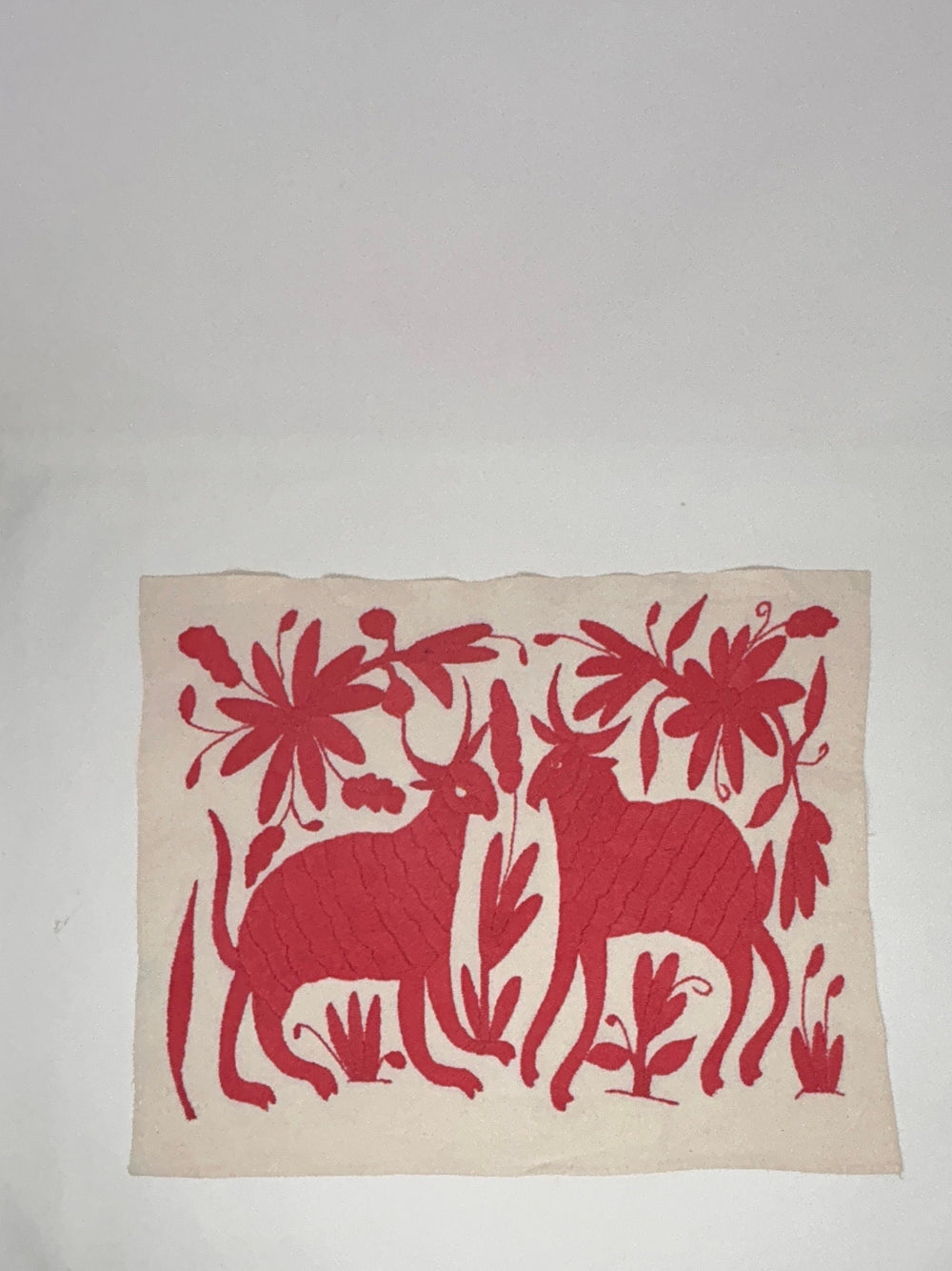 Boho Wall Art Small | Otomi Embroidery Pattern | Unique Art Gift | Custom Frame | Otomi Natalia Royal Salmon from Tenango de Doria