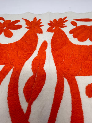 Boho Wall Art Small | Otomi Embroidery Pattern | Unique Art Gift | Custom Frame | Otomi Natalia Royal Orange from Tenango de Doria