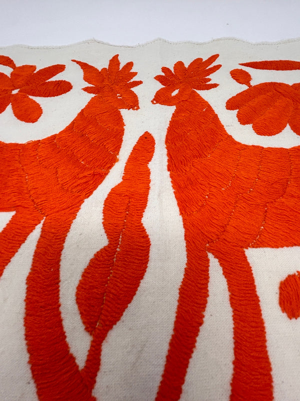 Boho Wall Art Small | Otomi Embroidery Pattern | Unique Art Gift | Custom Frame | Otomi Natalia Royal Orange from Tenango de Doria