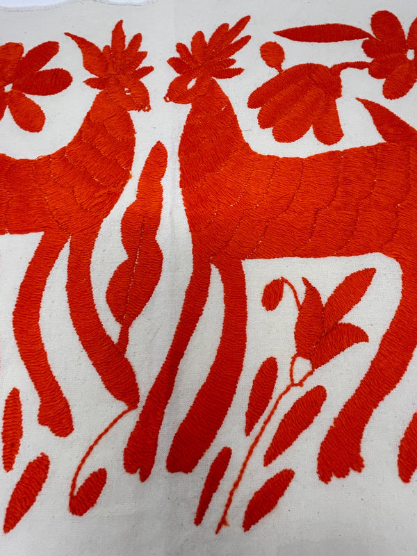 Boho Wall Art Small | Otomi Embroidery Pattern | Unique Art Gift | Custom Frame | Otomi Natalia Royal Orange from Tenango de Doria