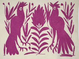 Boho Wall Art Small | Otomi Embroidery Pattern | Unique Art Gift | Custom Frame | Otomi Natalia Royal Lilac from Tenango de Doria