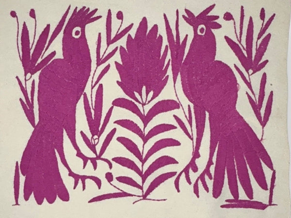 Boho Wall Art Small | Otomi Embroidery Pattern | Unique Art Gift | Custom Frame | Otomi Natalia Royal Lilac from Tenango de Doria