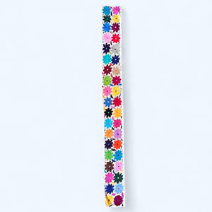 Custom Table Runner | Boho Embroidery | XS Otomi Rainbow Flowers quiet path from Tenango de Doria