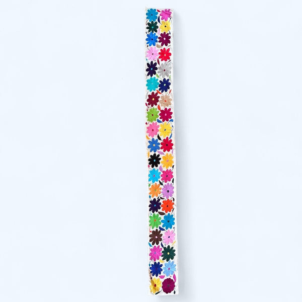 Custom Table Runner | Boho Embroidery | XS Otomi Rainbow Flowers quiet path from Tenango de Doria