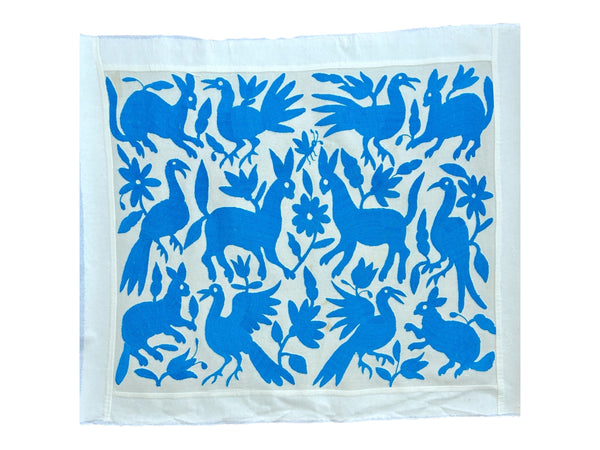 Otomi Embroidery Pattern | Boho Embroidery | Custom embroidery Art | Artistic Framing | Otomi Cian Garden from Tenango de Doria