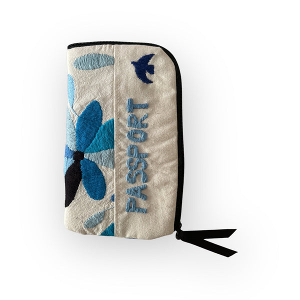 Passport Holder Personalized | Hand Embroidered Otomi Travel Case | Embroidered Zipper Pouch | Anniversary present for wife