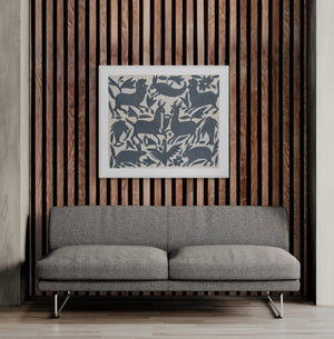 Mexican Tapestry Wall Art | Boho Embroidery | Otomi Gloria Grey dreams | Otomi embroidery pattern | Custom Embroidery Art | Tenango de Doria