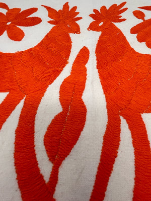 Boho Wall Art Small | Otomi Embroidery Pattern | Unique Art Gift | Custom Frame | Otomi Natalia Royal Orange from Tenango de Doria